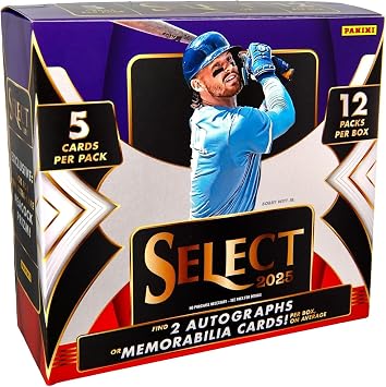 2025 Panini Select Baseball Hobby Trading Card Box 3 Autograph or Memorabilia Cards Per Box