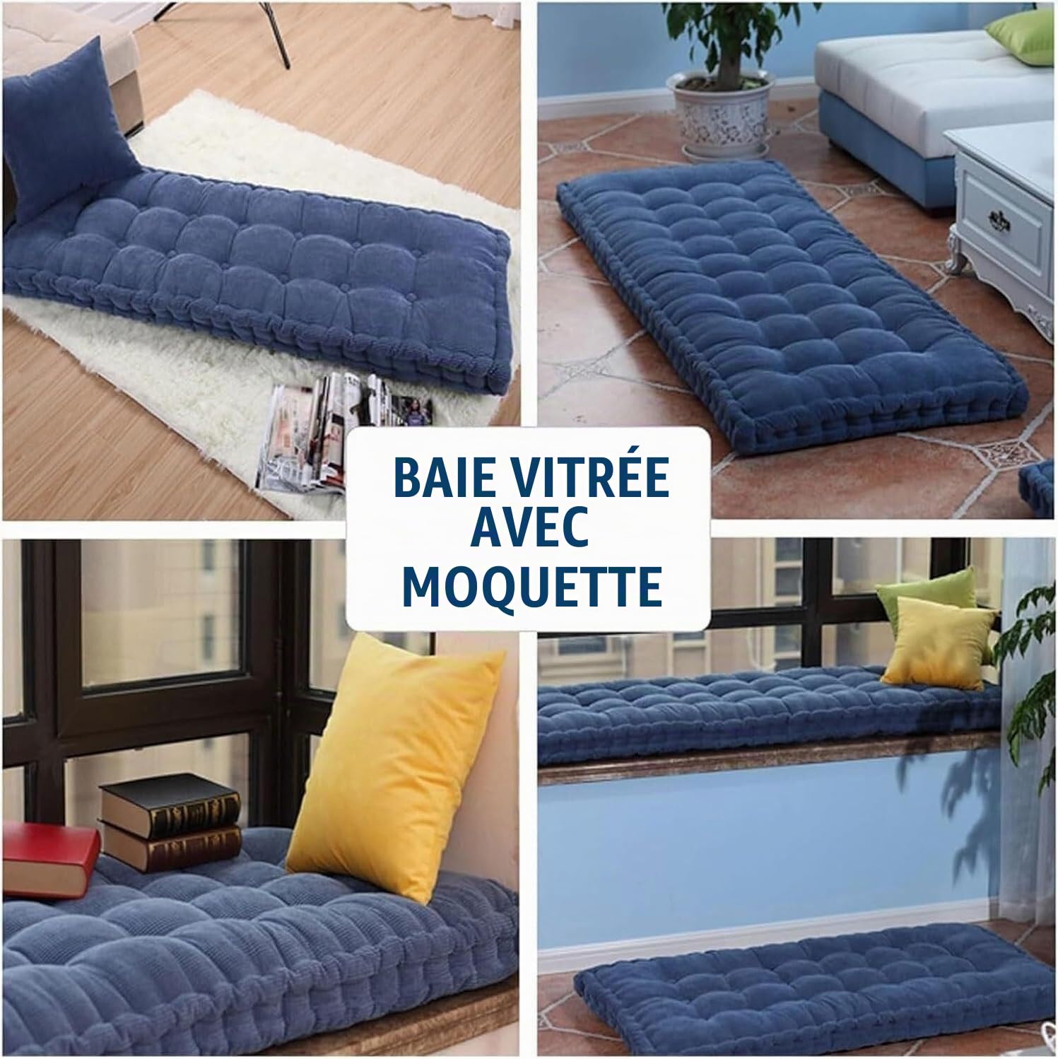 Coussin Banquette Extérieur 8-10cm Épais Confortable Non-Slip Jardin Coussin de Banc pour Extérieur en 120x60 100x40 140x40cm Matelas pour Canapé Sol Chaise Palette(Green,90x60x8cm)