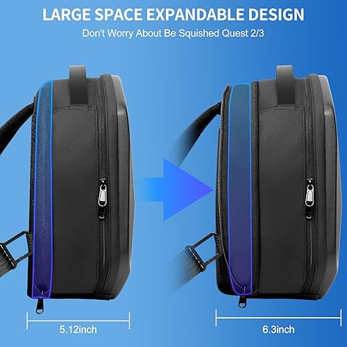 Miniatura 5 de PECOOVR Fashion Hard Carrying Case for Quest 3Quest 2PS VR2Pico 4Pico 3, Expandable Capacity Compatible with KIWIBOBOVRYOGES Elite Head Strap,