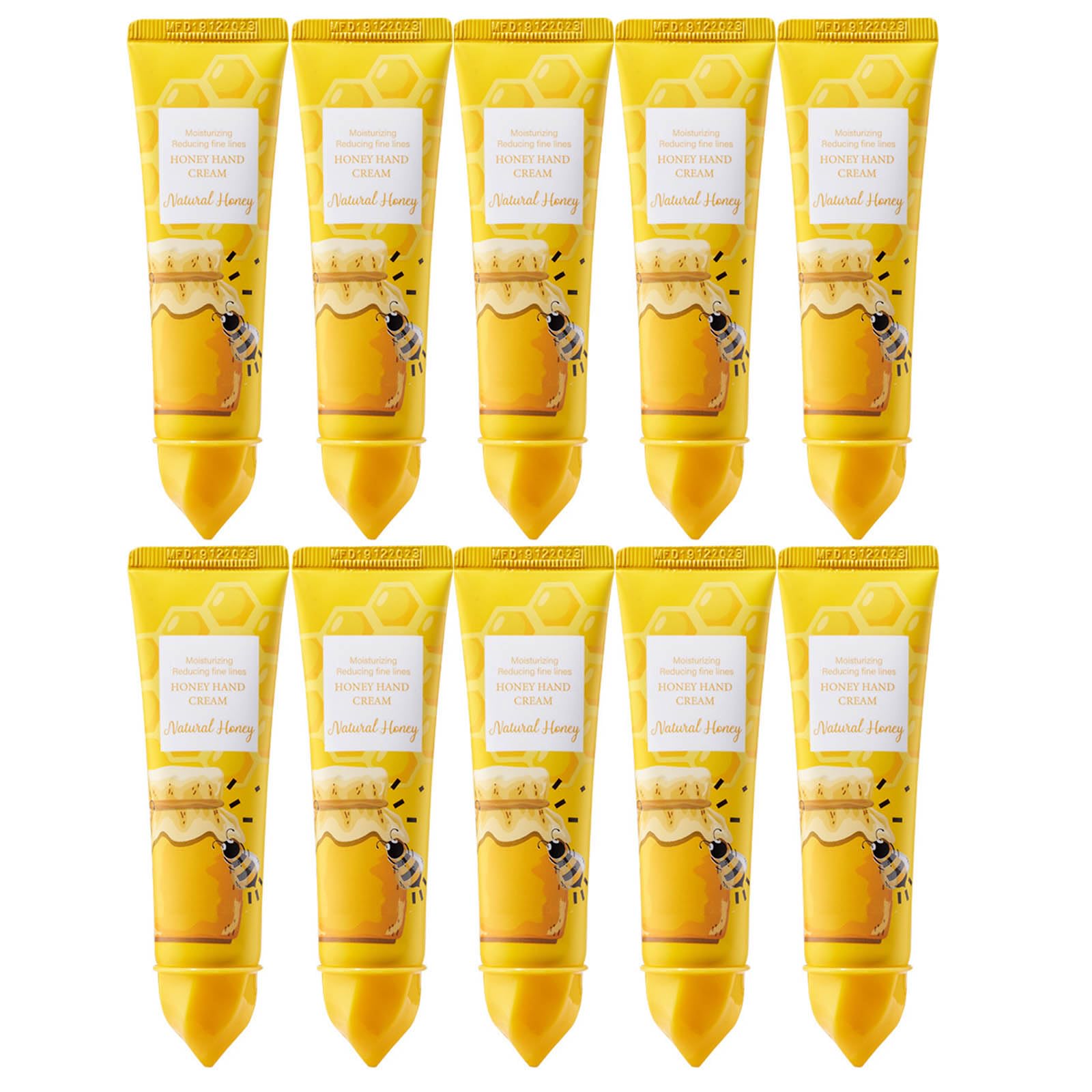 10 PCS Honey Hand Cream, Moisturizing, Hydrating and Nourishing Hand Lotion,Small Hand Cream for Dry Cracked Hands, Natural Ingredients All Skin Types - Travel Size (1.05floz*10)