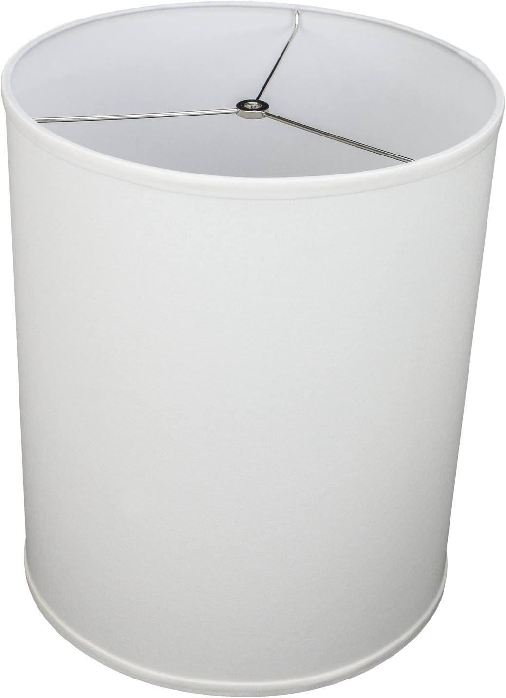 FenchelShades.com 14" Top Diameter x 14" Bottom Diameter 18" Height Cylinder Drum Lampshade USA Made (White)