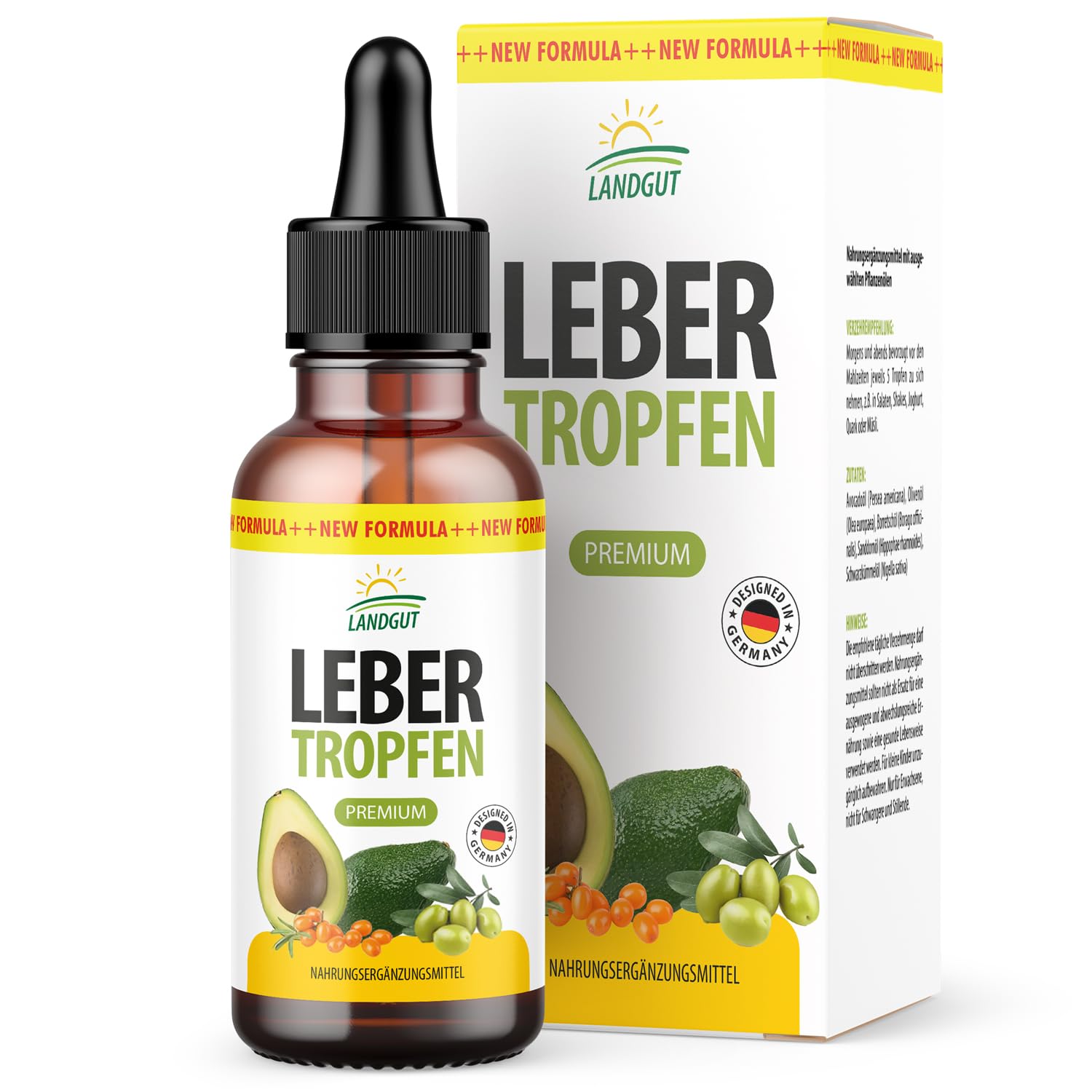 Landgut Leber Tropfen | aus reinen Pflanzenölen | für Frauen & Männer geeignet | 30 ml Inhalt pro Flasche 1x