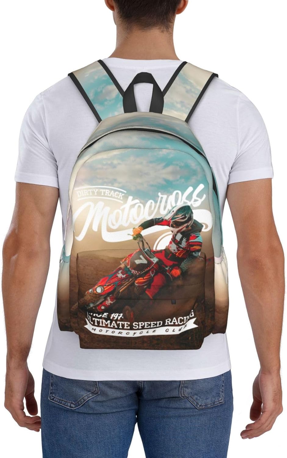 Dirt-Bike Backpack Motocross Motorcycle Vehicle School Bag Lightweight Bookbag Casual Daypack for Girls Boys Kids Women Men Travel Laptop 16 Inch - Image 7