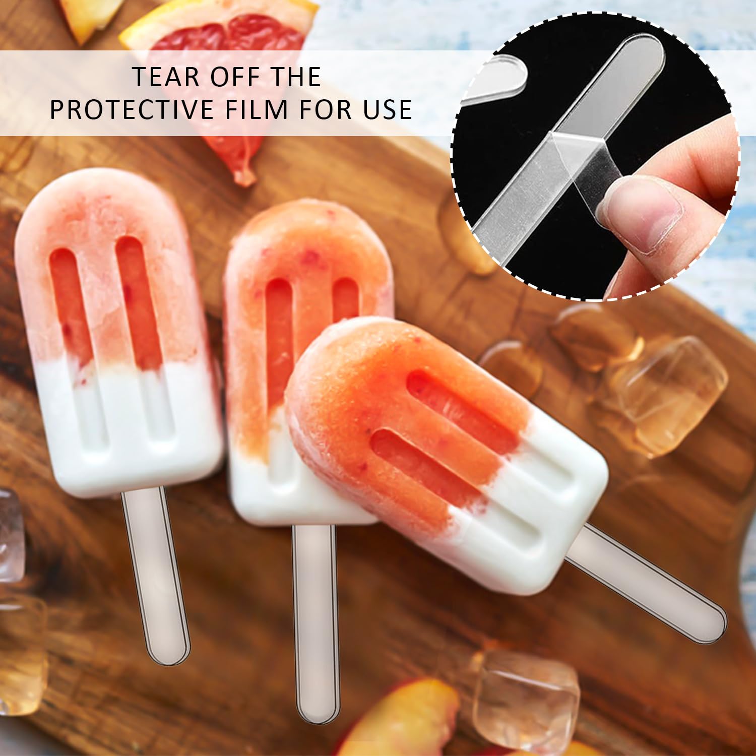 1 lot de 20 bâtonnets de glace, 1 paquet de 20 bâtonnets colorés, ensemble de bâtonnets en acrylique, bâtonnets de glace, moules à glace faits maison, moules à dessert, bâtonnets de glace