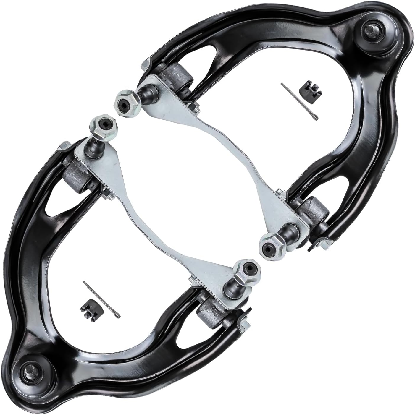 Detroit Axle - Front Upper Control Arms w/Ball Joints + Outer Tie Rods Replacement for Honda Civic Del Sol Acura Integra - 4pc Set