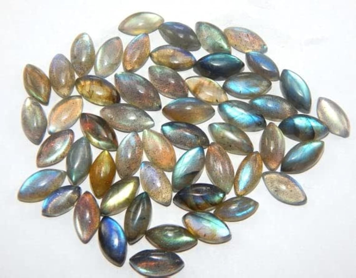 Labradorite cabochon marquise LKBEADS résolvez vos écarts de sertissage avec ce lot 6x12 mm