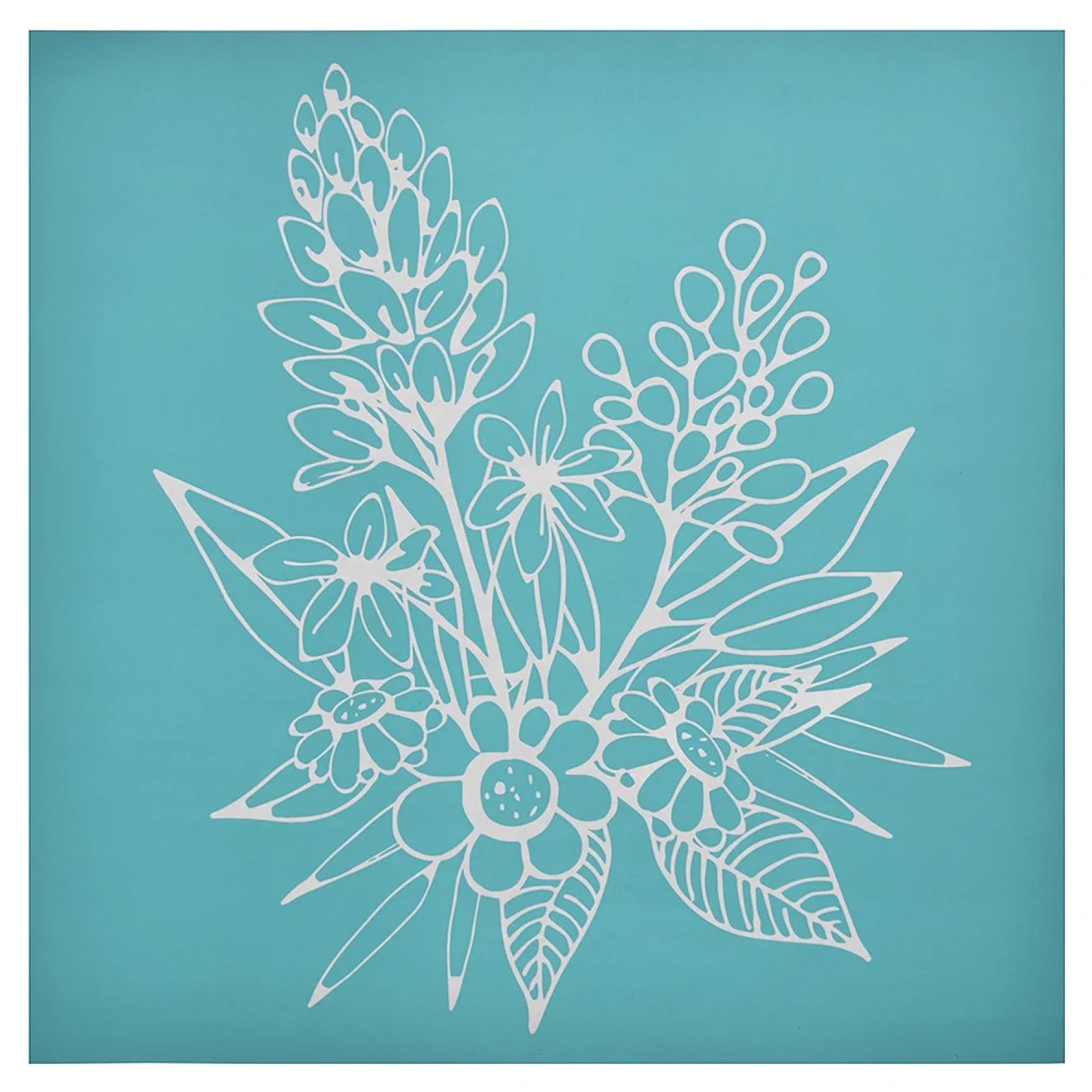 MANGOUSONG Screen Printing Kit,30x30.5cm Multifloral Leaf Silk Screen Stencils Reusable Silkscreen Print Kit for Printing Handbag Decoration Template ?Seal Tool