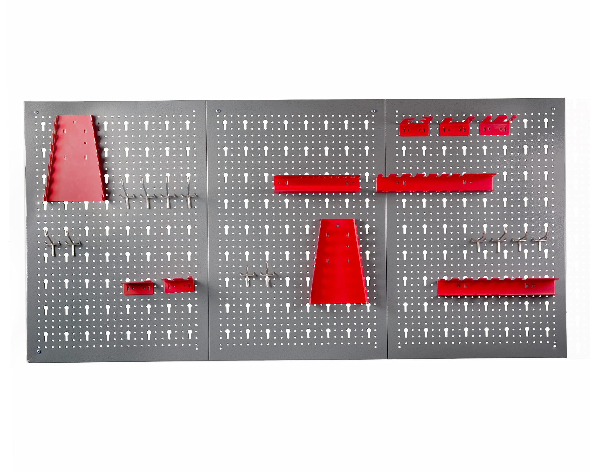 Ondis24 Werkzeugwand Lochwand + Hakensortiment Werkstatt aus Metall, rot