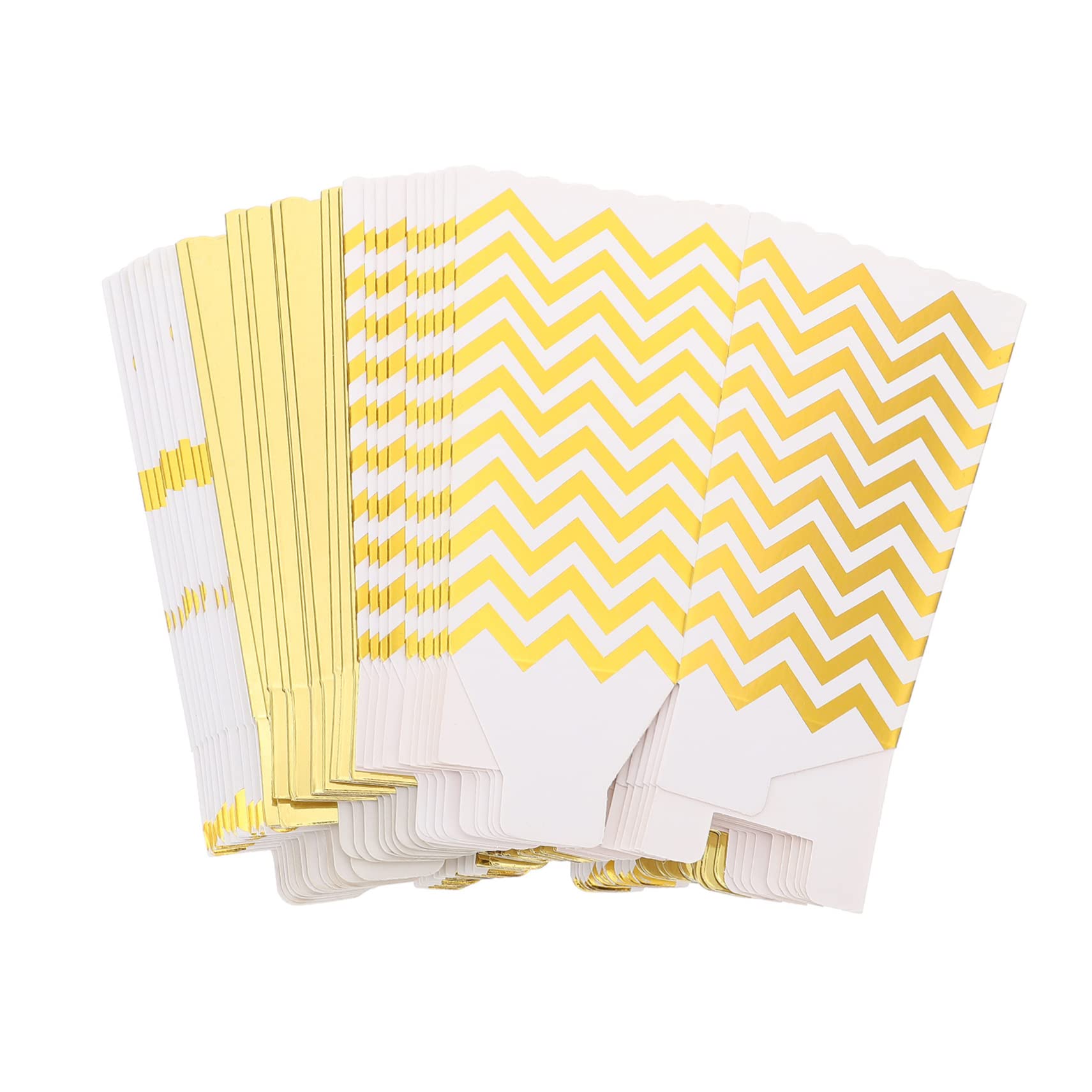 FUNOMOCYA 36Pcs Chic Foil Popcorn Boxes Elegant Party Popcorn Containers for Weddings Birthdays and Events Stylish Snack Boxes for Celebrations