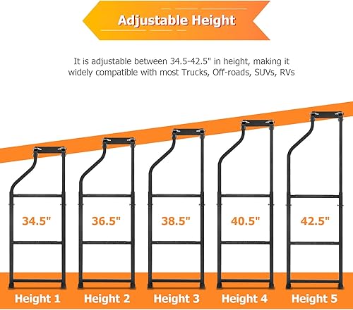 Miniatura 2 de WeiSen Escalera plegable para puerta trasera de camioneta para camioneta, escalón de extensión universal con tornillos autoperforantes de acero