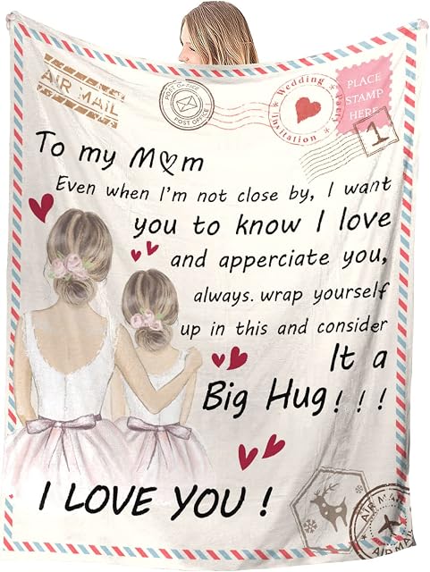 Vetbuosa Mum Birthday Gifts, 127x152cm Blanket for Mum, Valentine's Day for Mum, Soft Throw Blanket Mummy Presents, Gifts for Mum on Her Birthday from Daughter Son, Mum Blanket Gifts