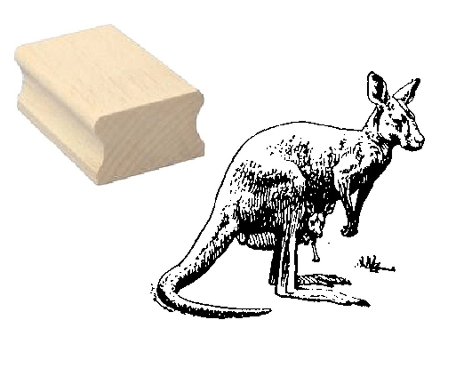 Dekolando Kangaroo Wooden Stamp Rubber Stamp Scrapbooking Embossing Children’s Stamp Animal Stamp Animal Zoo Australia