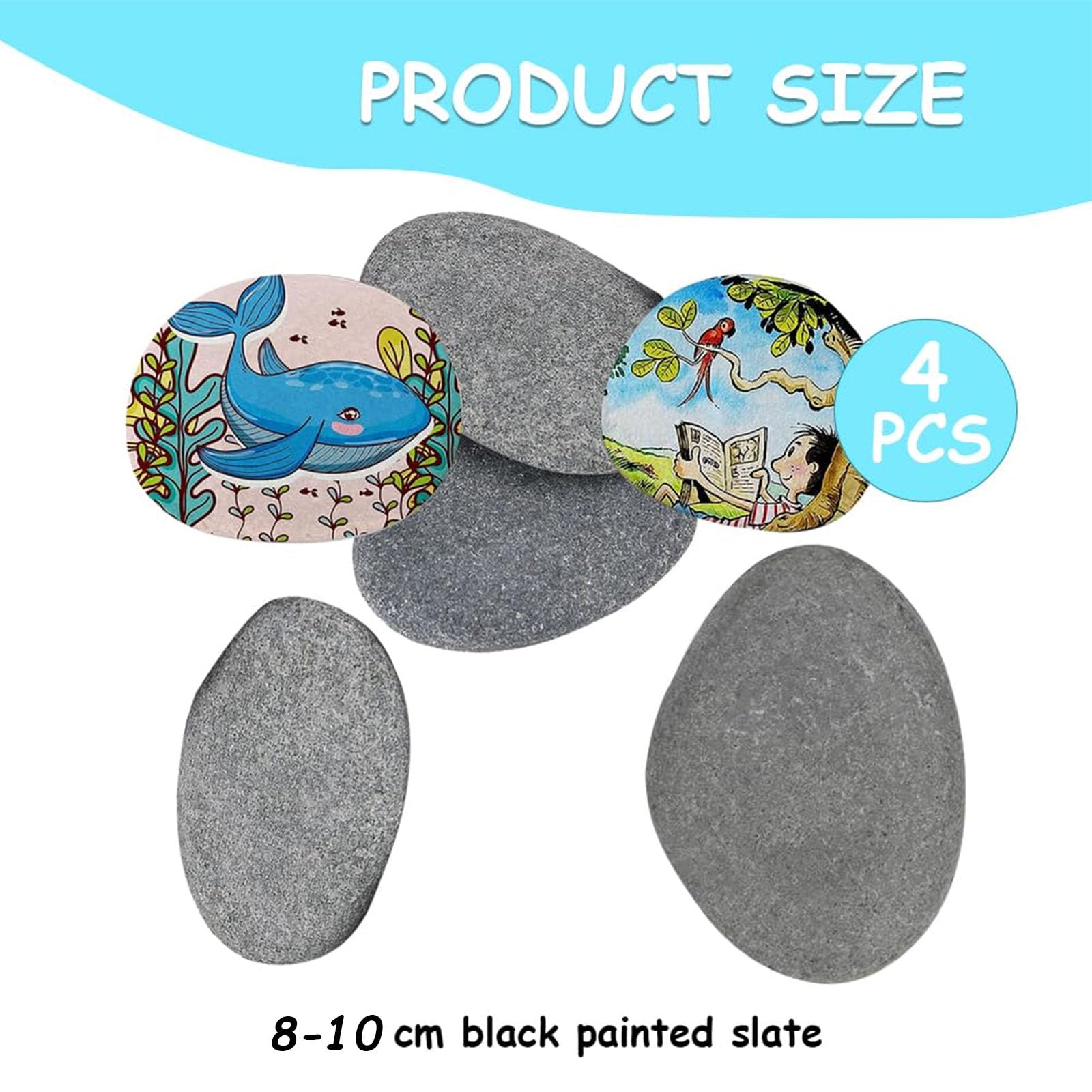 Sassi Da Dipingere 8 Pezzi - Ciottoli Naturali 5-8 Cm Per Arte Fai Da Te E Decorazione - Foto 5