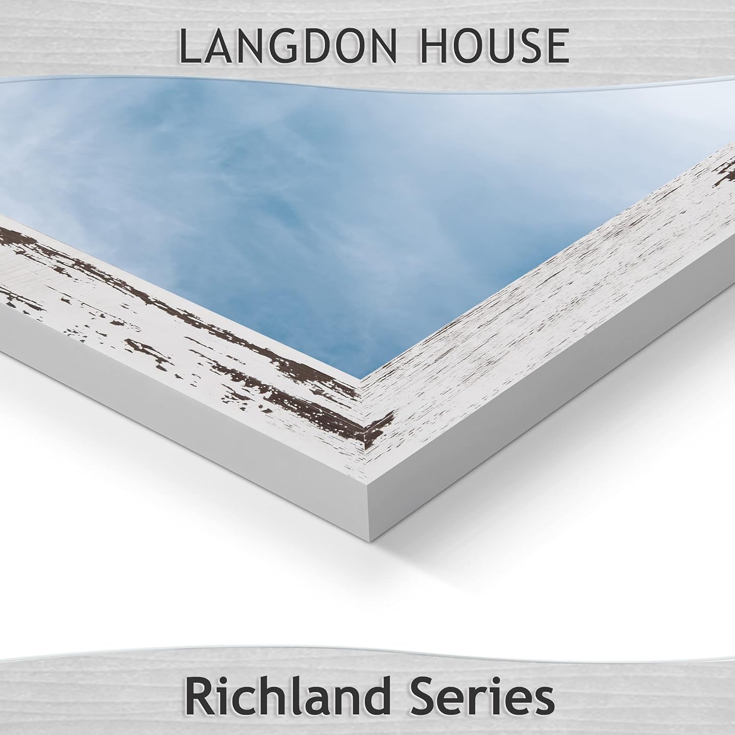 Langdon House 5x7 Picture Frames (Distressed White, 6 Pack) Farmhouse Style, Richland Collection