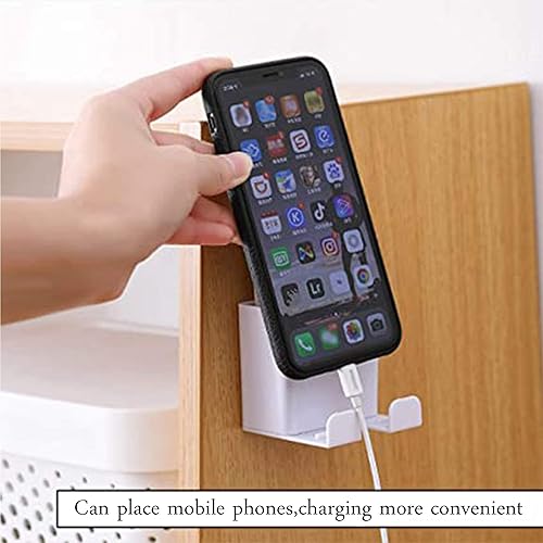Miniatura 7 de Paquete de 2 soportes para teléfono de montaje en pared, soporte para teléfono celular adhesivo de pared, soportes de carga para teléfonos