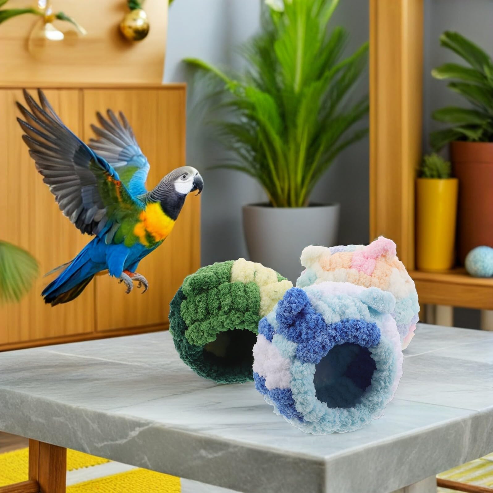 3 Stück Haustiervogel warmes Nest Wintervogelnest Zubehör für Vogelkäfige Vogelkäfigbett Vogelhängematte für Käfig für Vögel Hängende Vogelhängematte Vogel-Hängemattenbett