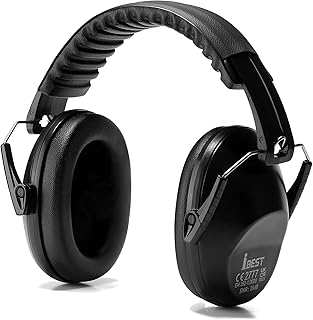 iBest UK Noise Cancelling Ear Defenders for Children and Adults, Foldable and Adjustable, Ideal for Autism and Noisy Environments, SNR 26 dB, Black, One Size