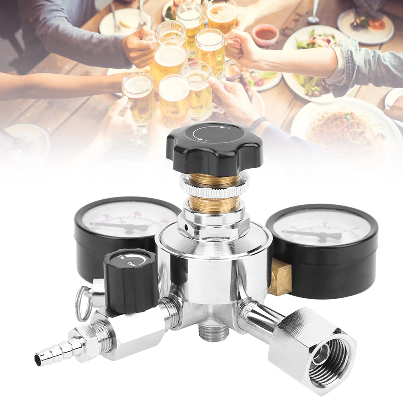 Regolatore CO2 per Birra Fatta in Casa, Valvola Riduzione Pressione W21.8, Kit Linea Gas per Keg Soda e Spina Birra, Regolatore Anidride Carbonica con Valvola di Sicurezza