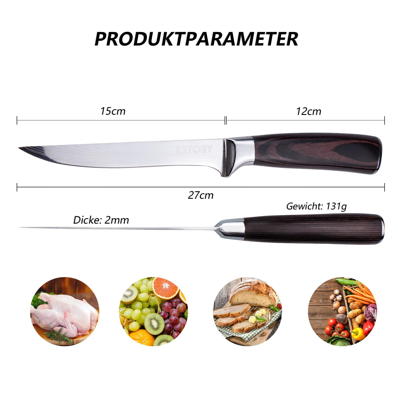 Kitory Cuchillo De Cuchilla De Carne De 7 Pulgadas, Cuchillo | Meses