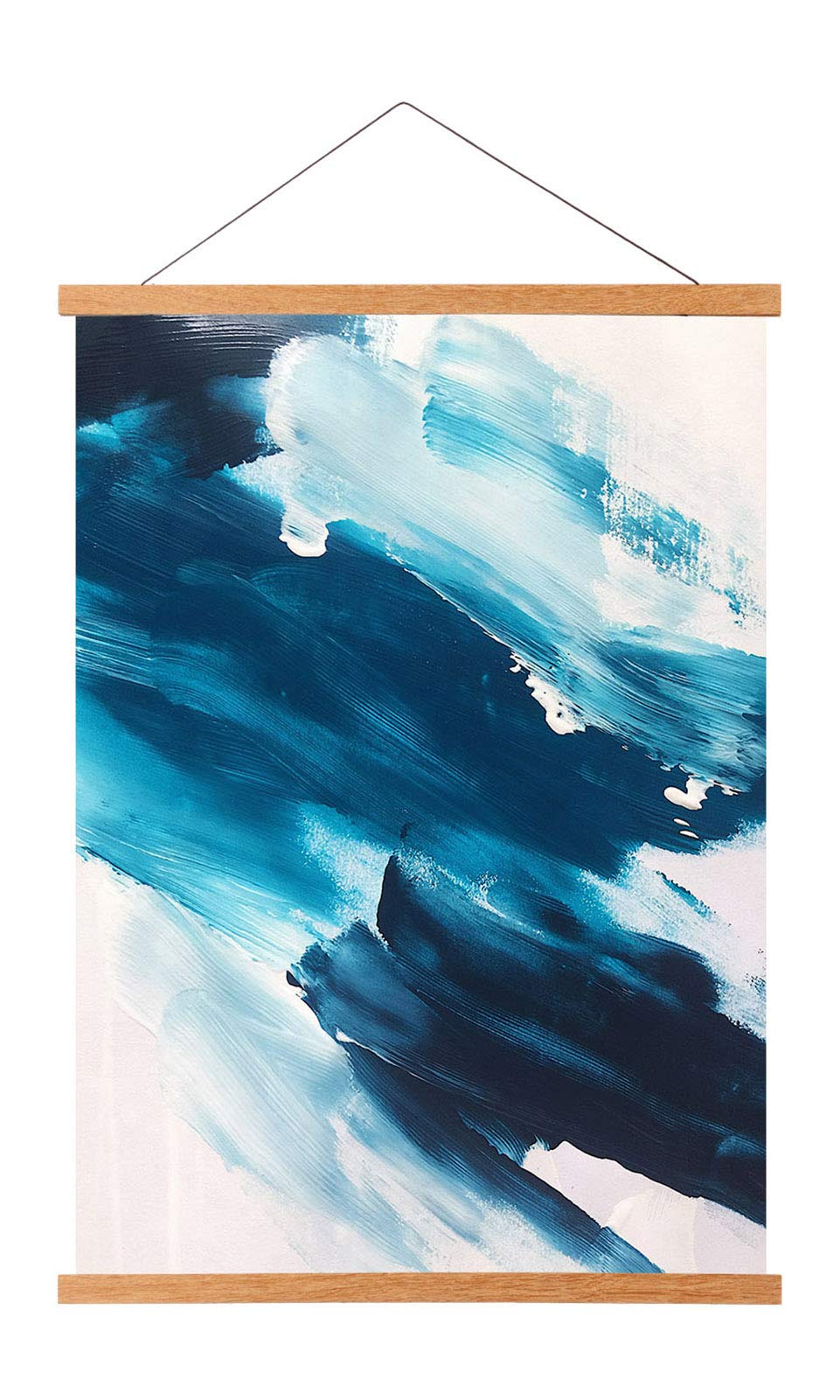 FALAMON Magnetic Poster Hanger Frame, 17x22 17x24 17x11 Teak Wood Magnet Poster Frame for Posters, Prints, Photos, Pictures, Maps, Scrolls, and Canvas