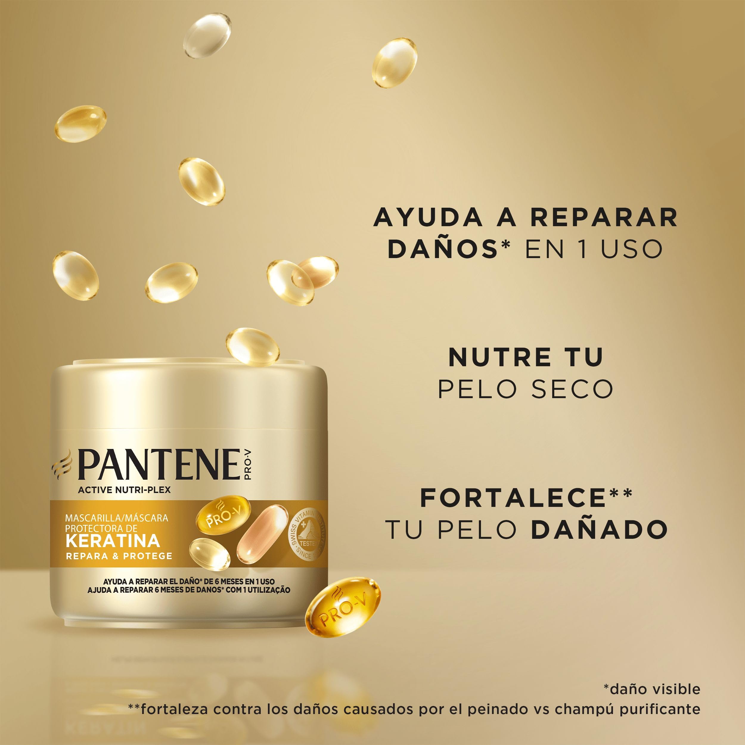 Pantene Pro-V Repara Y Protege Champú 1 L Con Dispensador, Mascarilla Protectora De Keratina 500ml, Pelo Seco Y Dañado
