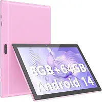 ATOZEE Tablet de 10 polegadas, tablets Android 14 8 GB de RAM, 64 GB de ROM, 1024 GB, tablet expansível de 2 MP, câmera de 8 MP, Bluetooth, WiFi-6, tablet de 10,1 polegadas, IPS tela HD de 10