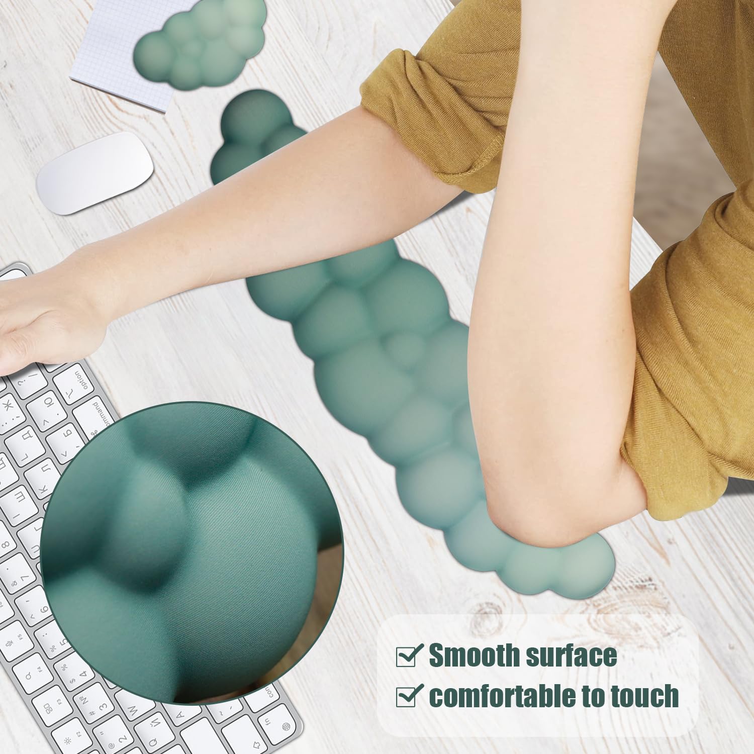 Set Poggiapolsi Per Tastiera E Mouse - Ergonomico, Memory Foam, Design A Nuvola Per Ufficio E Gaming - Foto 10