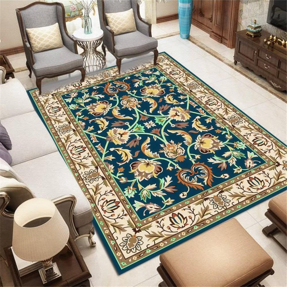 Tapis moderne salon au motif floral raffiné pour une décoration de caractère