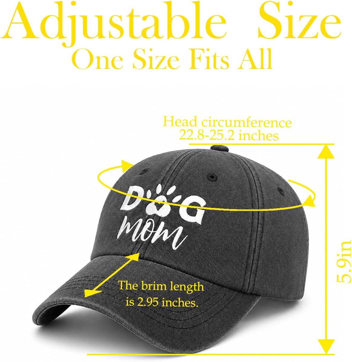 Dog Mom Hat for Dog Lovers Women Embroidered Adjustable Baseball Cap Cute Dog Mom Gifts for Women Pet Lover Gift image 3