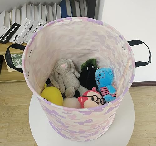 Miniatura 2 de Cesta de almacenamiento de mariposa, cesta de lona para ropa de bebé, color rosa, para decoración de habitación de niños y niñas