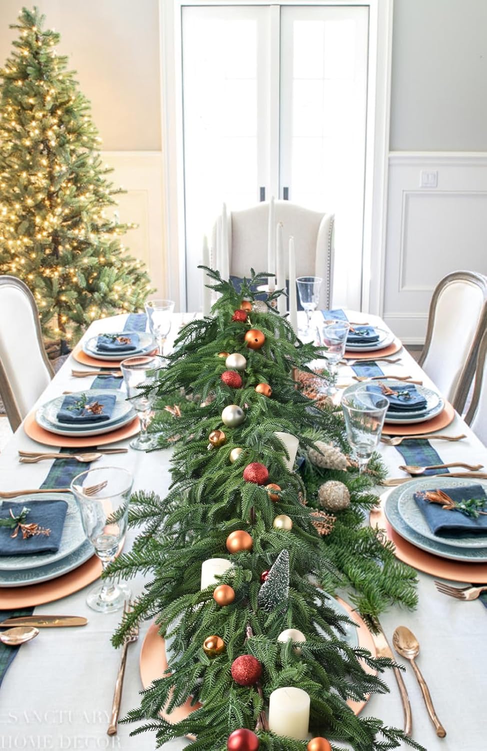 Norfolk Pine Garland Christmas Decoration Clearance - 6ft Realistic Norfolk Pine Leaves, Artificial Greenery Garlands for Holiday Mantle Fireplace Stairs Railing Table Home Decor (6 Feet) - Image 6