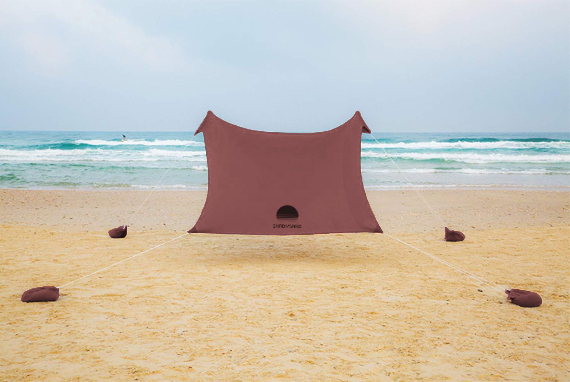 SHADYSAND - Tienda de playa familiar grande anti UV (UPF 50+) hasta 5 personas, compacta ligera y práctica. Refugio de playa, refugio Sol para bebés, niños y adultos. Entra en una maleta de mano