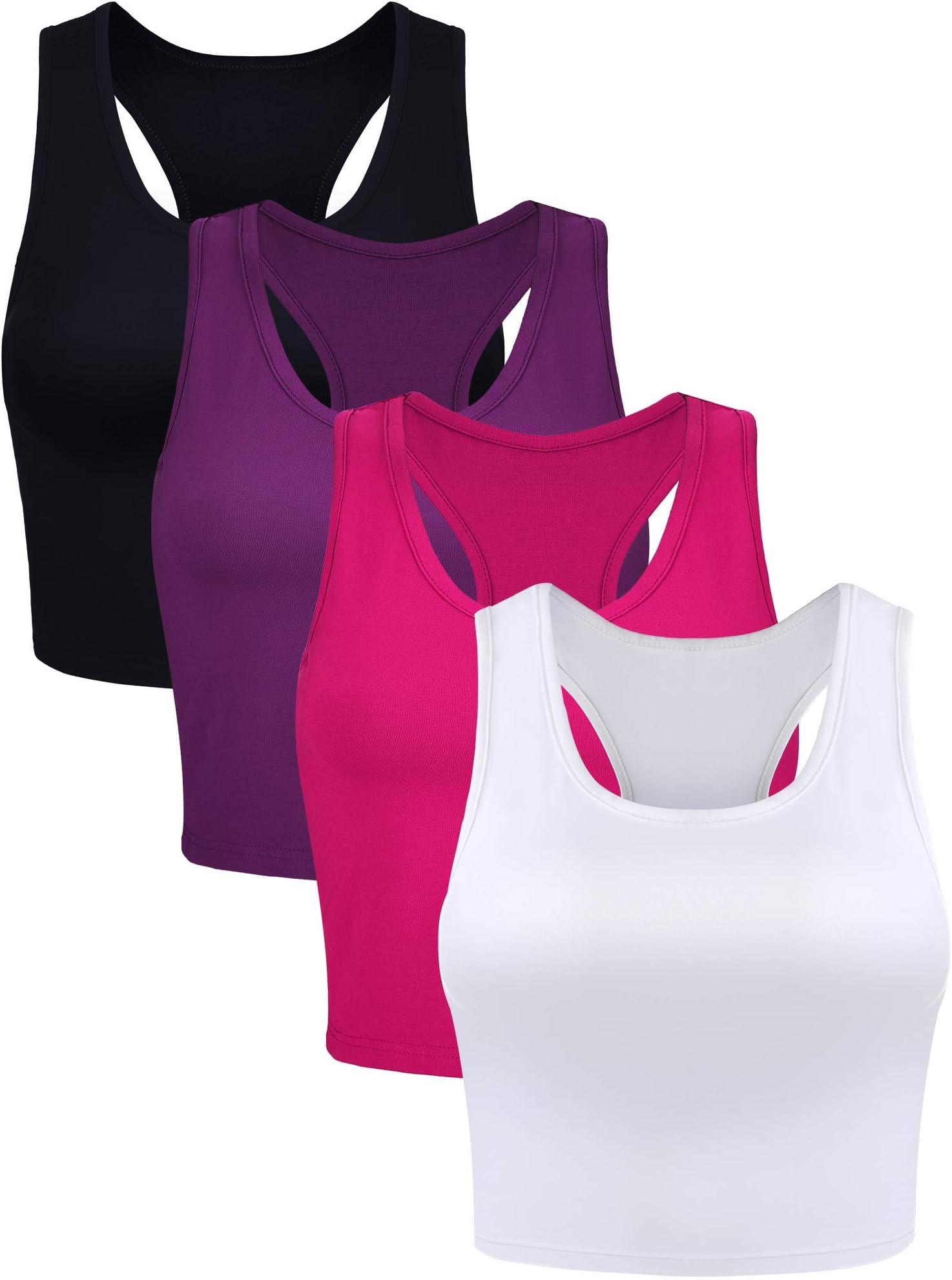 Women's Basic Crop Top Tank, Opaque (Pack of 3)