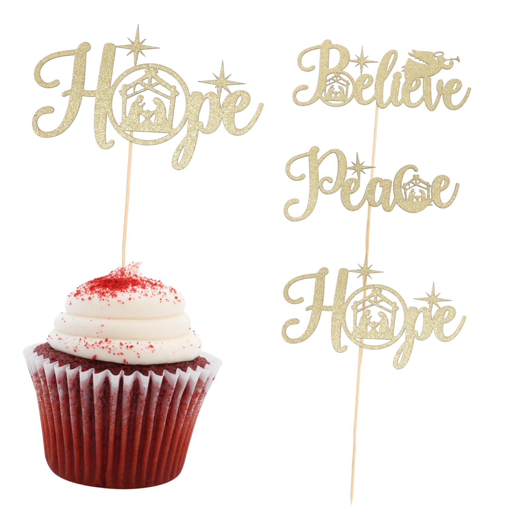 Hemobllo 5 Series Decoración De Pasteles Adornos para Tartas Y Cupcakes Fiestas DIY Y Celebraciones Navideñas 12 Piezas X 5