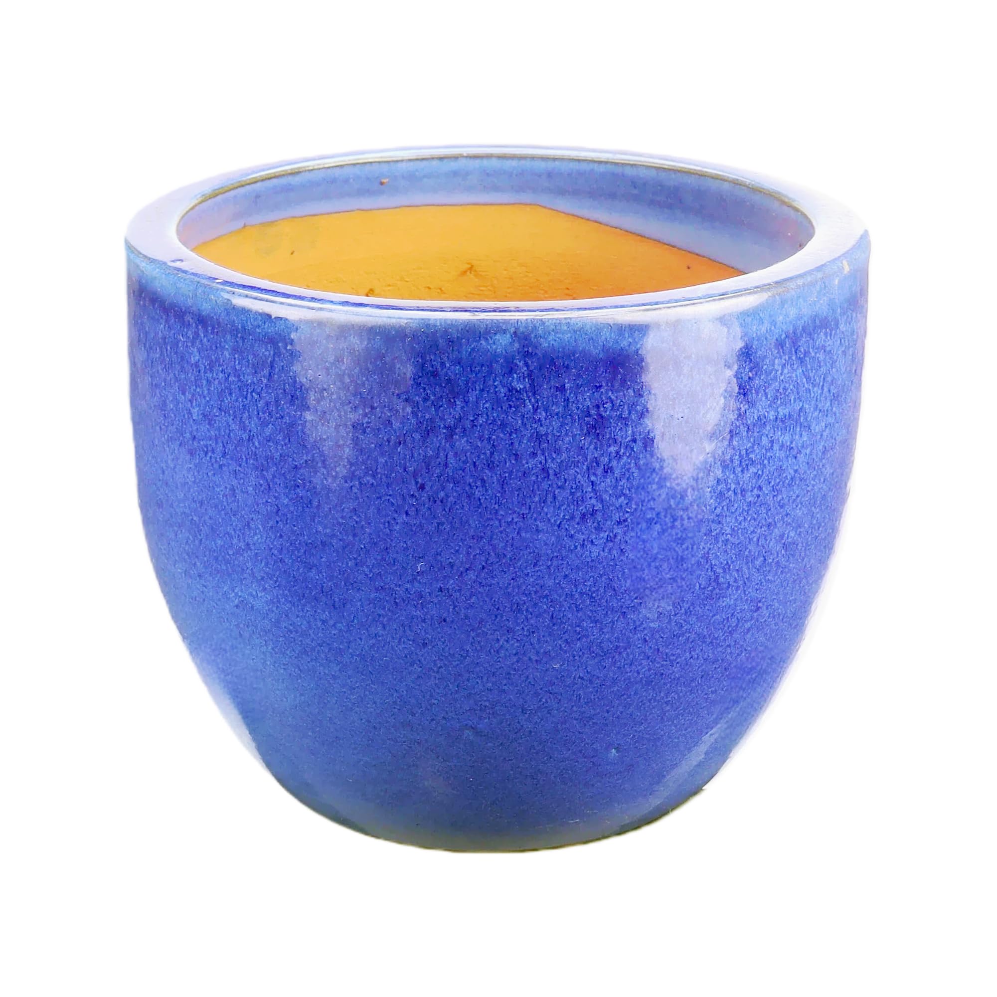 Steinzeug-Blumentopf/Pflanzkübel Eiertopf Blau 36x30cm frostfest
