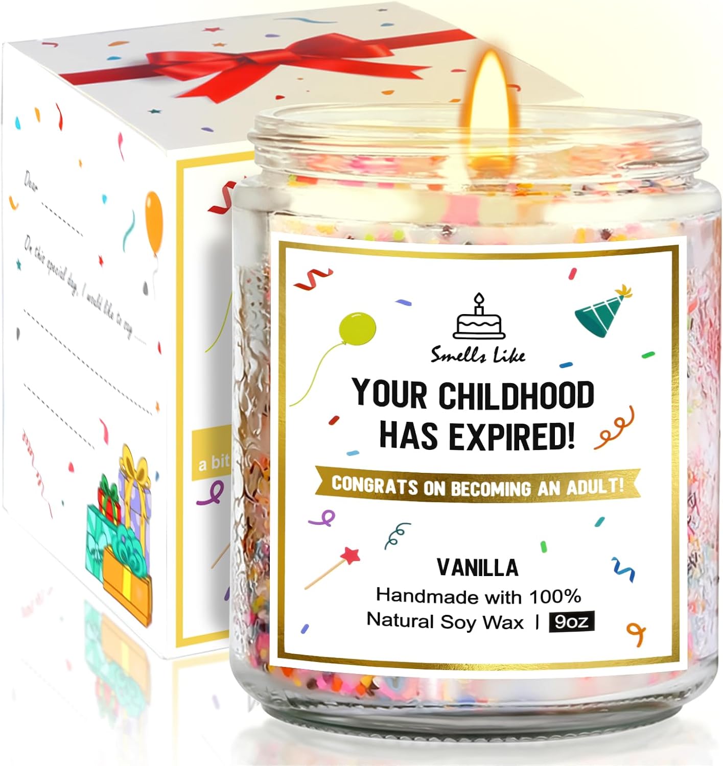 18th Birthday Gifts for Girls Boys, Happy 18th Birthday Candles, 9OZ