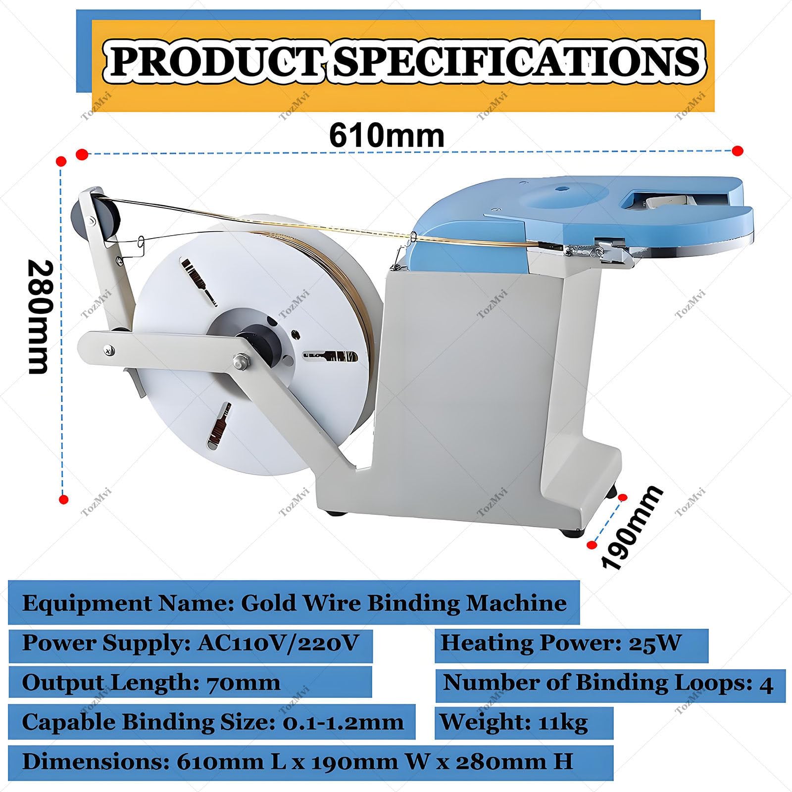 Macchina Automatica per Legature a Spirale per Confezionamento Alimentare, Chiusura Elettrica Semiautomatica di Sacchetti con 1 Rotolo di Filo