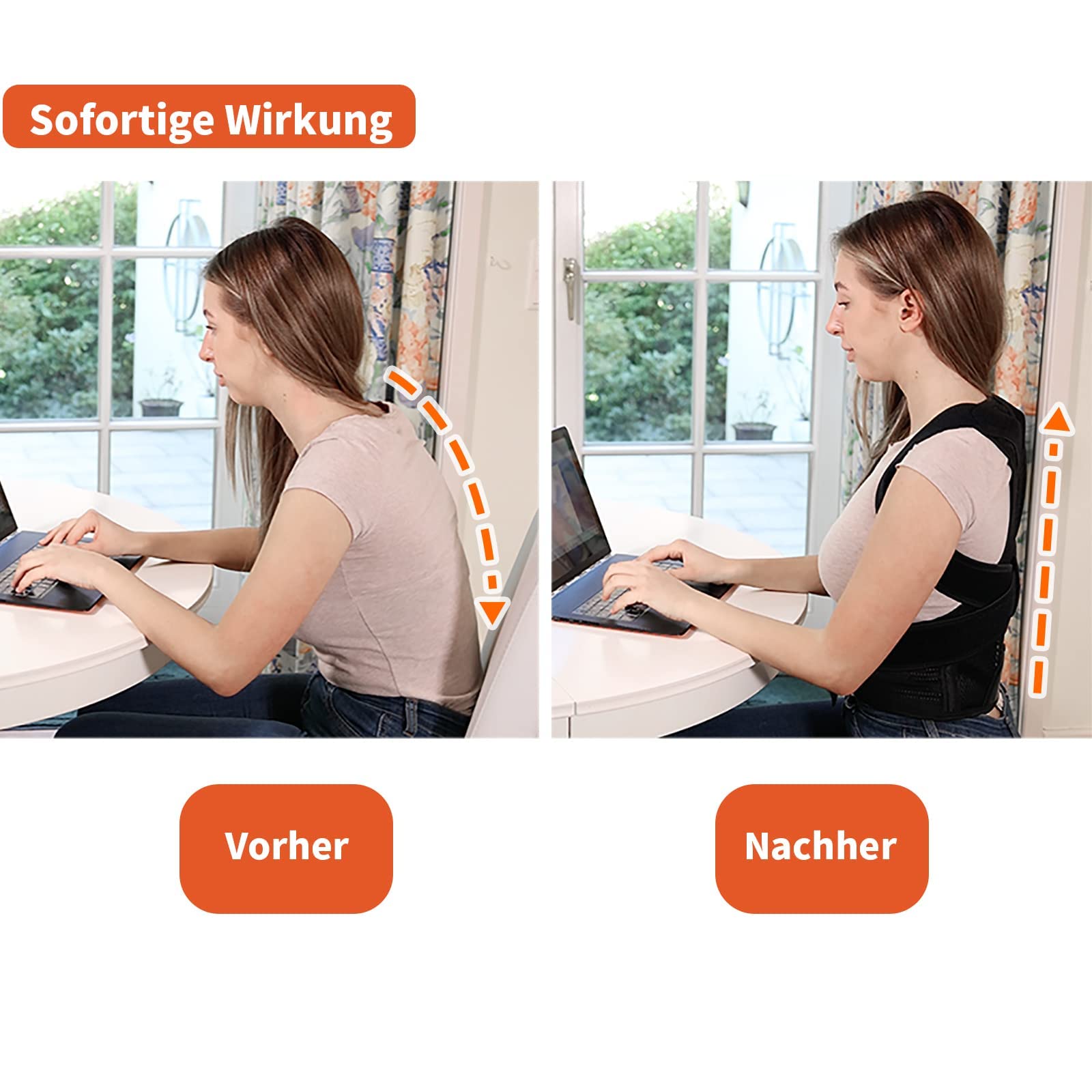 DH FitLife Haltungskorrektur | Rücken Geradehalter mit Taille | Haltungstrainer | Rückentrainer | Rücken & Schultergurt | Rückenstütze | Posture Corrector | für Damen u. Herren