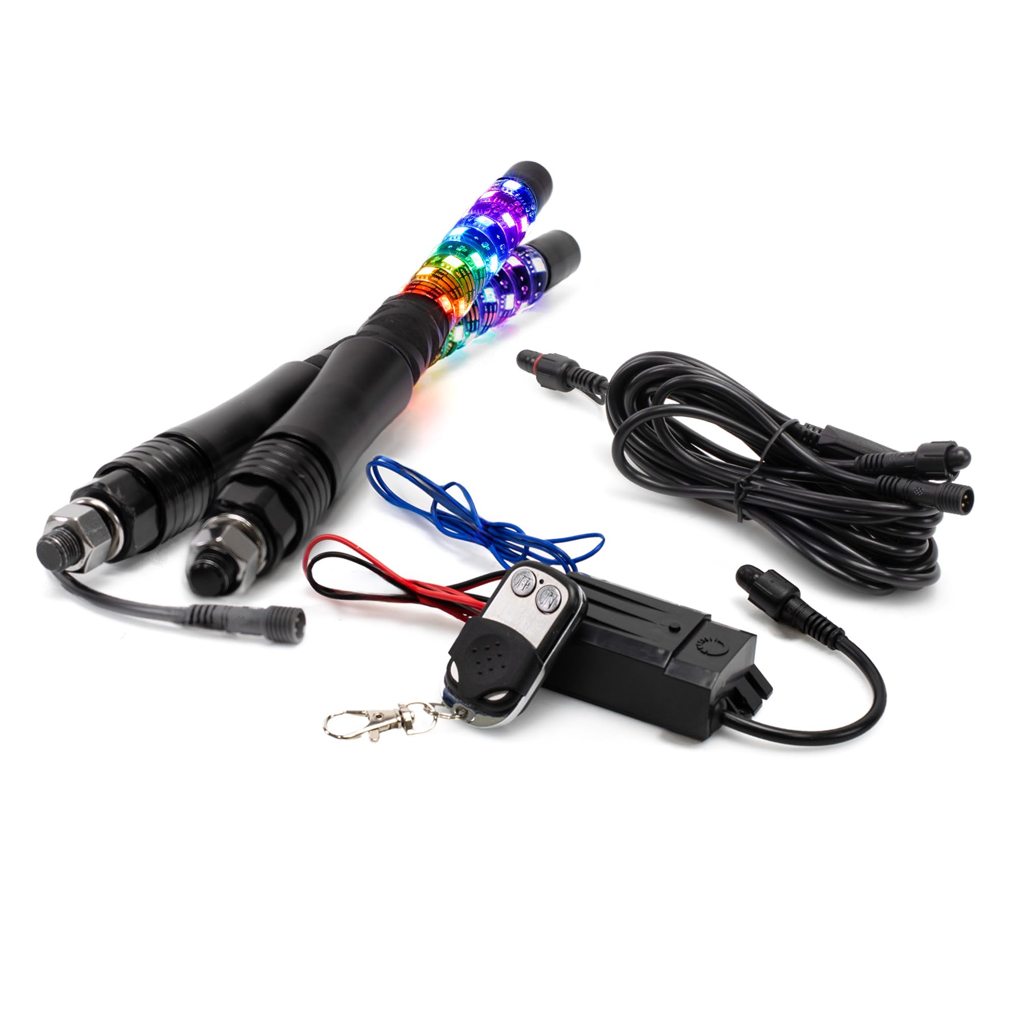 True MODS 2pc 1ft Spiral RGB LED Whip Light for UTV ATV Bluetooth App Pole