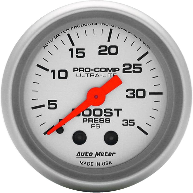 Manômetro mecânico de pressão do turbo Auto Meter Ultra-Lite 4304 – 2,3125 pol. (5,87 cm), 1 unidade