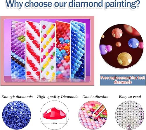 Miniatura 7 de FFPTBNYX Paquete de 12 kits de pintura de diamantes para adultos, kit de arte de diamantes 5D DIY con diamantes redondos de taladro completo para
