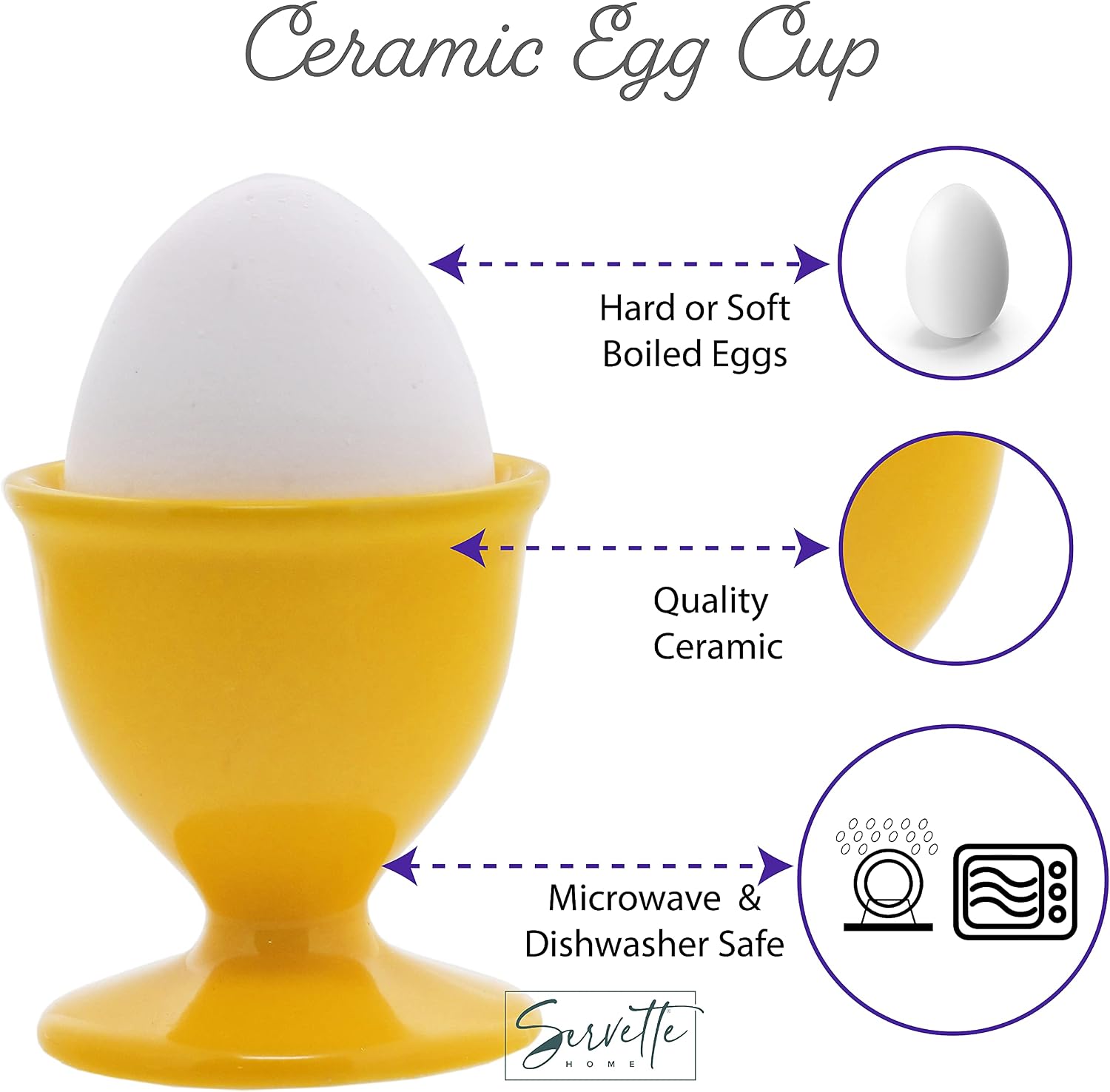 Yellow Egg Cups - Set of 4