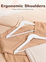 Vista 6 de HOUSE DAY - Juego de 10 perchas de madera blanca, percha de madera maciza con barra antideslizante, percha de abrigo de madera resistente