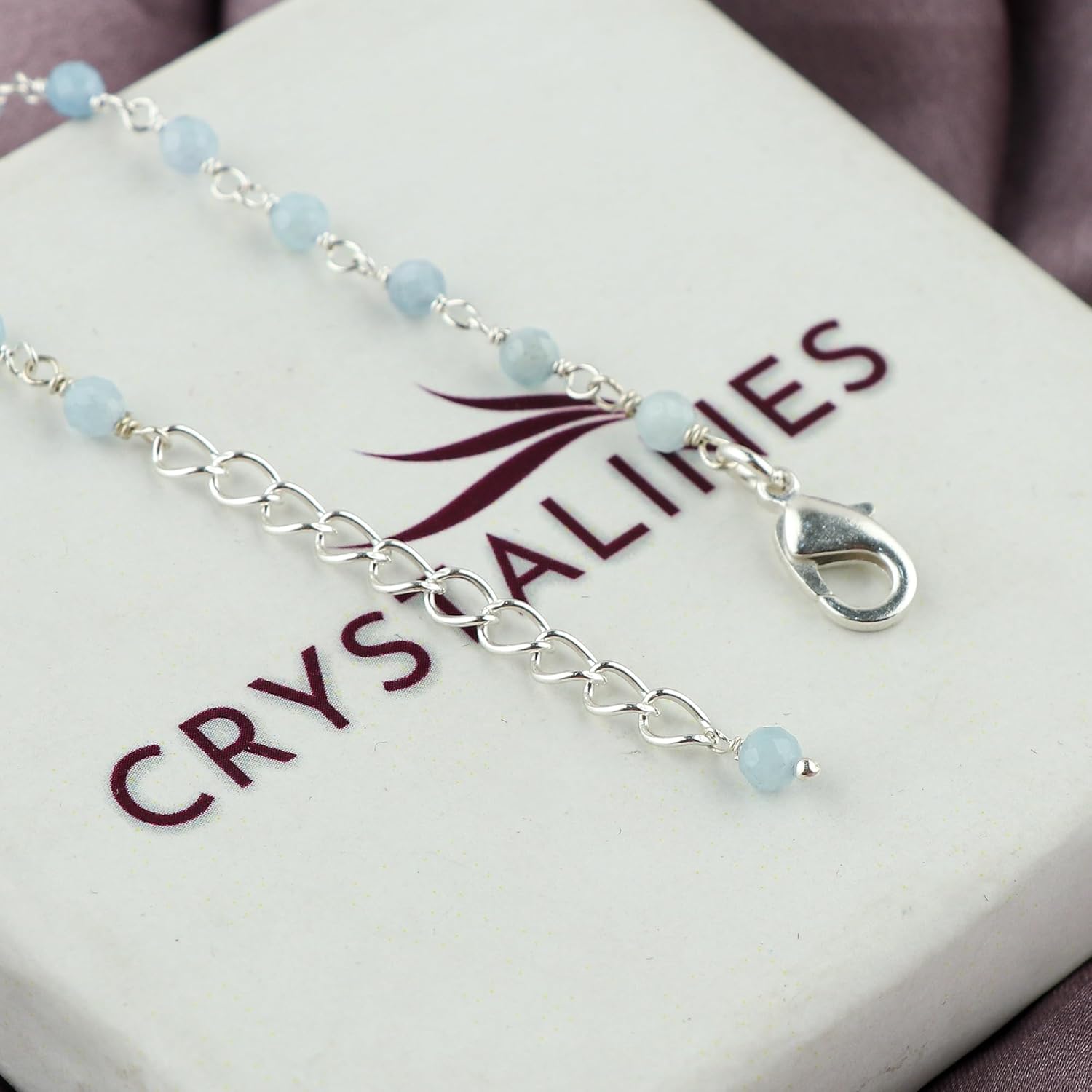 Natural Black Spinel Gemstones Beads Rosary Anklet, Silver Plated Anklet, Handmade Anklets, Rosary Chain, Ankle Bracelet, Birthday Women Gift, 9+1.50" - Image 6