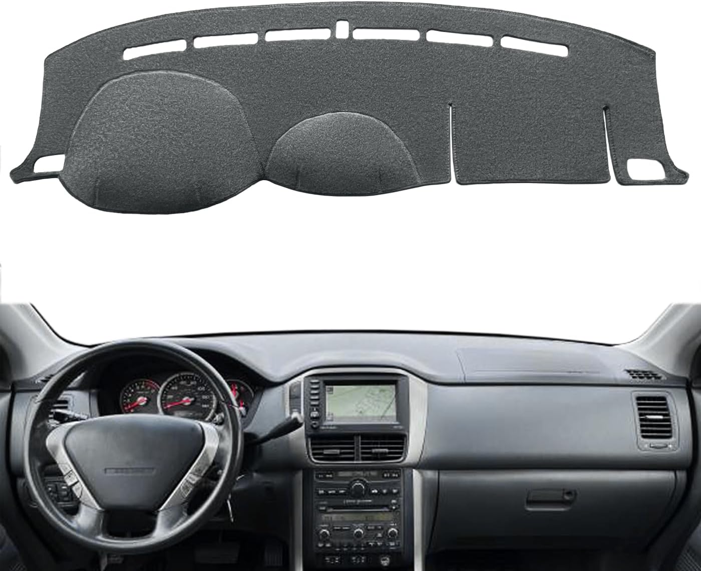 Dash Cover Mat Custom Fit for Honda Pilot Dashboard Cover Cap Pad Carpet Protector F204 (Black)