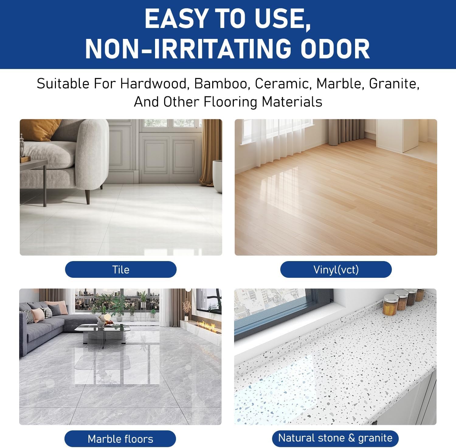 Timeno 2Pcs Floor Restore Polish, Floor Restore Cleaner Spray, Quick-Dry Protective Treatment for Hardwood Laminate Vinyl Bamboo Floors, 5 fl oz (150 ml)
