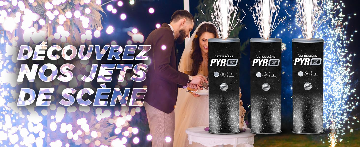 SPARKLERS CLUB 5 Jets de Scène Premium Pyrotech PRO SANS ODEUR SANS FUMÉE - Nouveauté 2024 Jet de scène Artifice d'Intérieur à Étincelles Froides pour Mariage - Design VIP - Catégorie T1 (3M 60SEC)