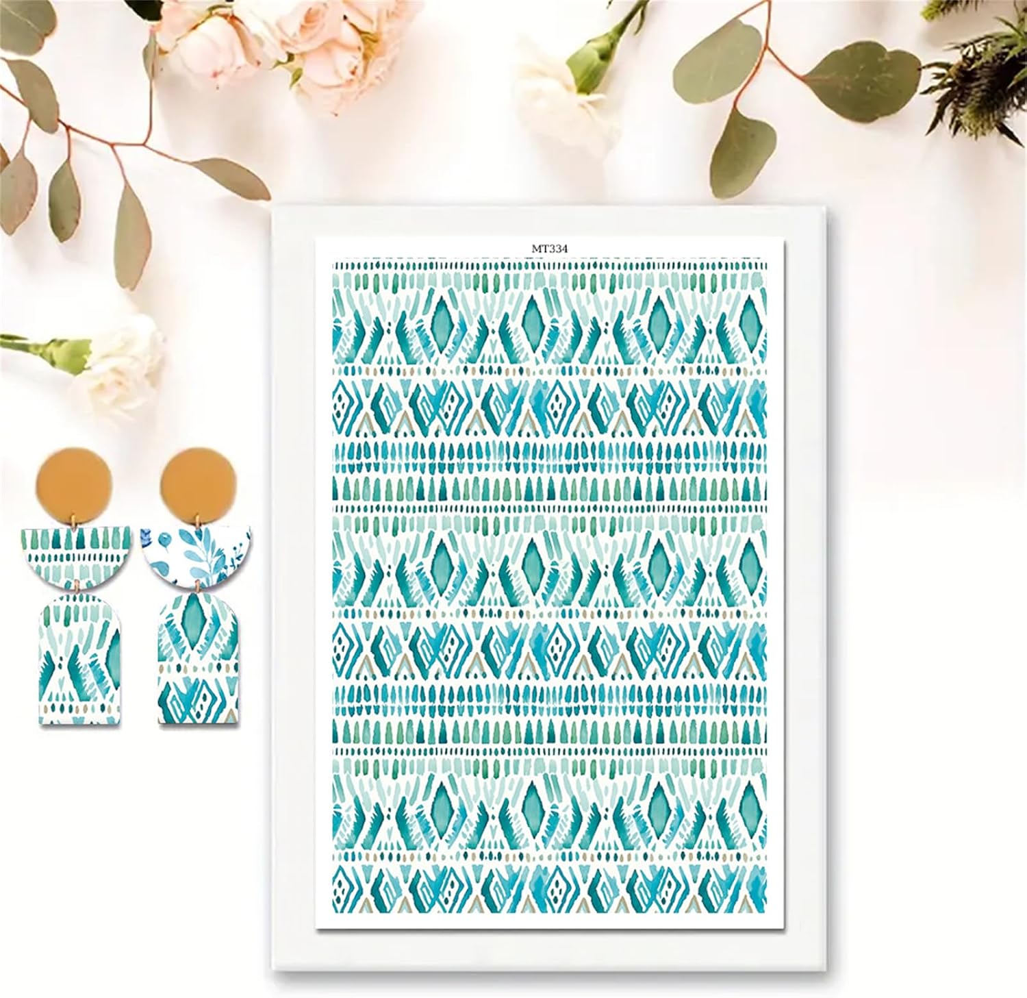 Briartw Nature's Rhythm Collection Polymer Clay Transfer Paper - 20 Sheets (Per Pattern 5 Sheets) Transfer Sheets for Polymer Clay,Per Sheet 3.93 x 5.82 inch Transfer Paper for DIY Clay Jewelry