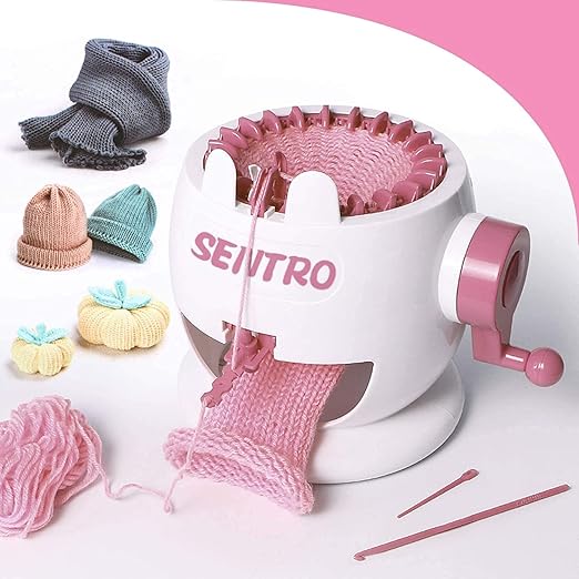 SENTRO Knitting Machine 22 Needles for Kids, Automatic Circular Knitting Crochet Machine Kit for Sock/Hat/Pumpkin