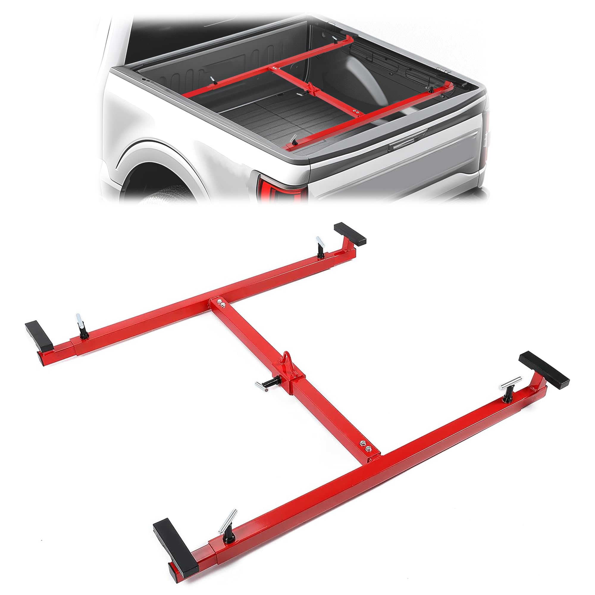 KUAFUAdjustable Truck Box Bed Lift for Pickups Trucks Powder Coated Heavy Duty Steel Red 800LB